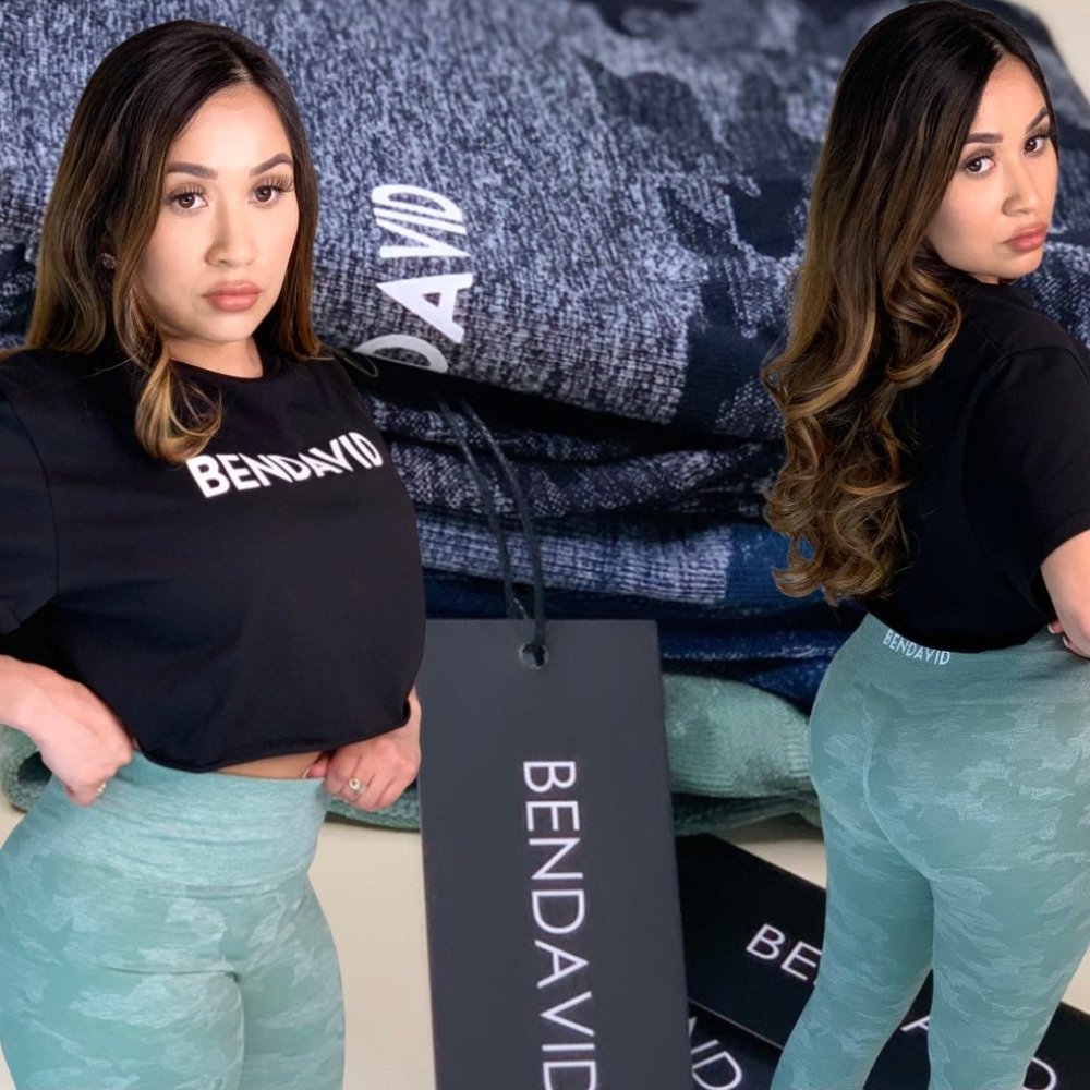 Camo Print Seamless Scrunch Butt Leggings (Green)